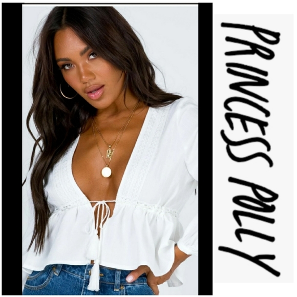 Princess Polly Rain Dance Tie Front Top - Picture 2 of 8